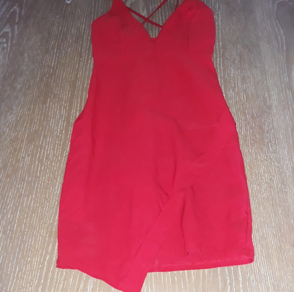 Red mini dress
